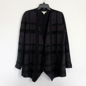 Eileen Fisher Wool Windowpane Open Cardigan